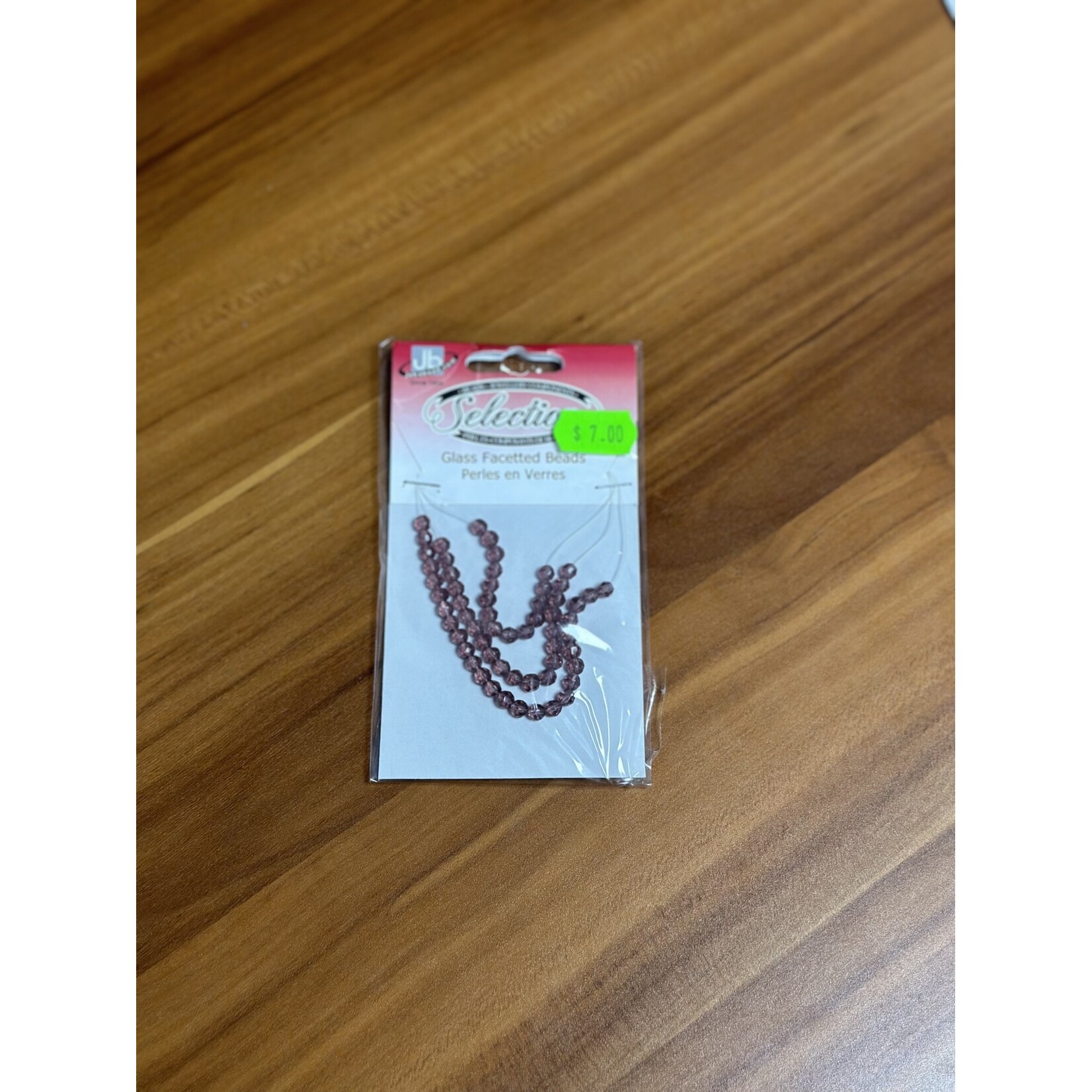 Glass Facetted Beads Card 4mm Round