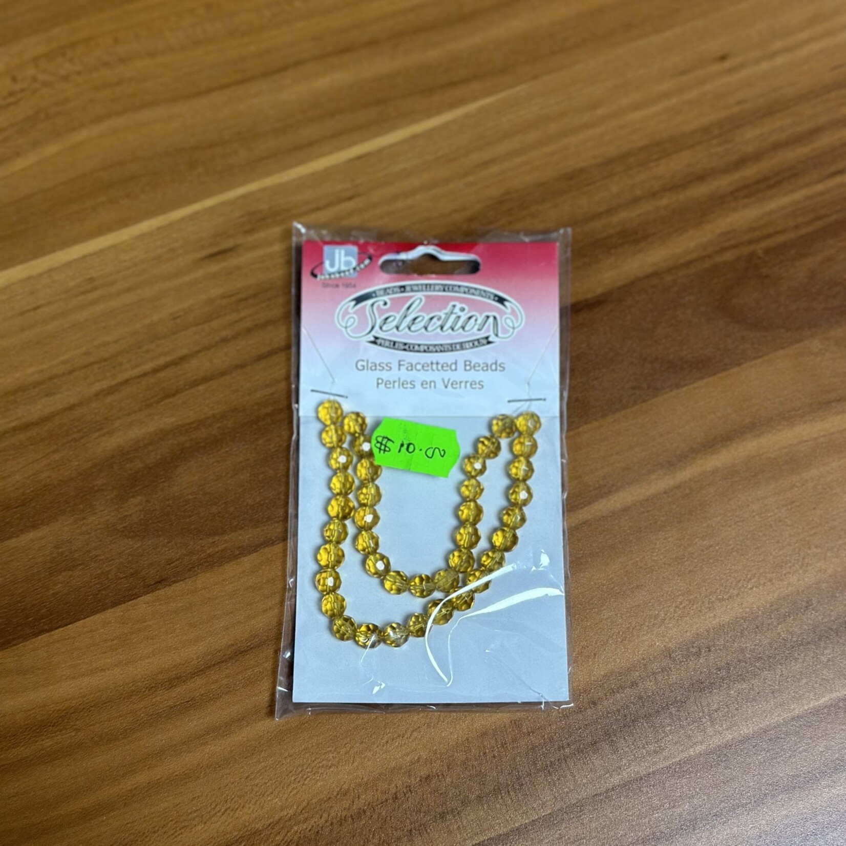 Glass Faceted Beads Card 6mm Round