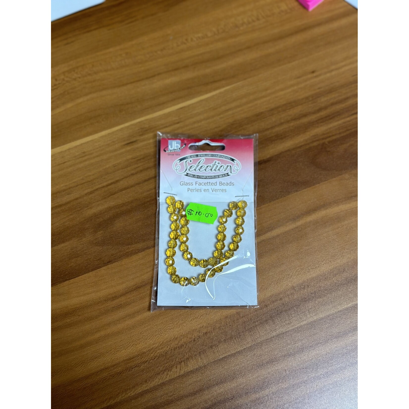 Glass Faceted Beads Card 6mm Round