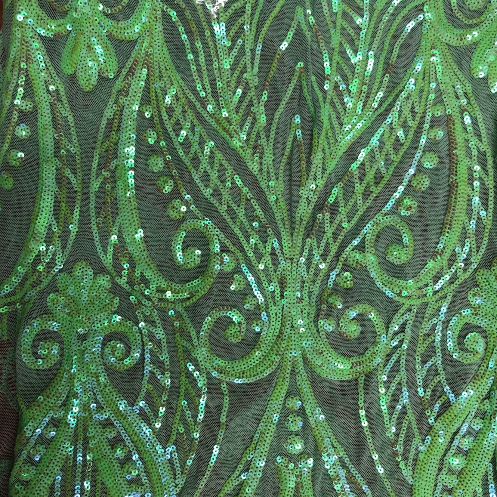 Glitzy Mesh  Neon Green on Neon Green