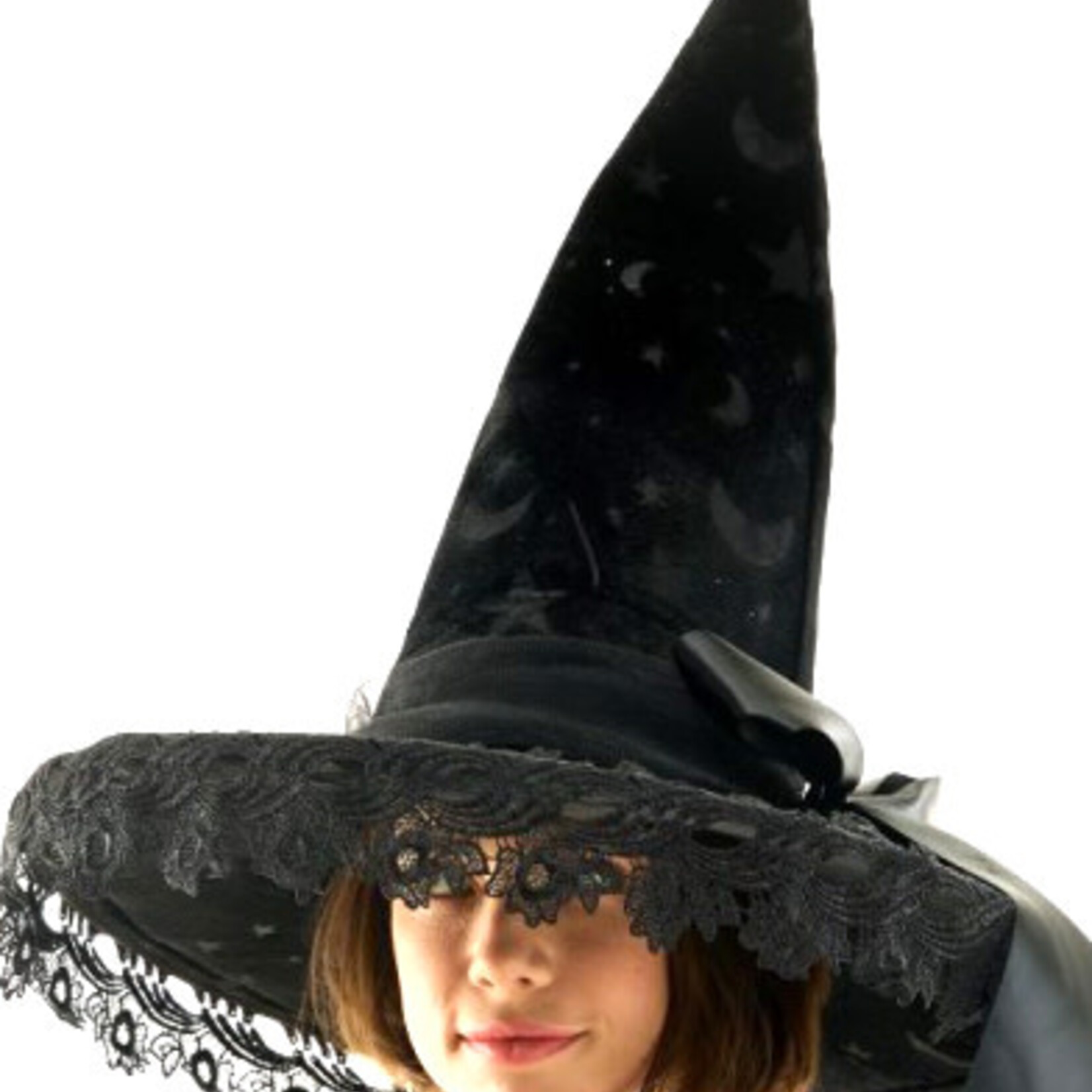 Black Lace Witch Hat -
