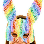 Rhinestone Rainbow Bunny Mask