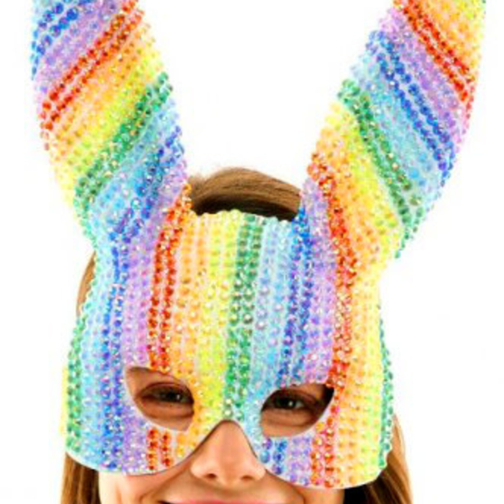 Rhinestone Rainbow Bunny Mask