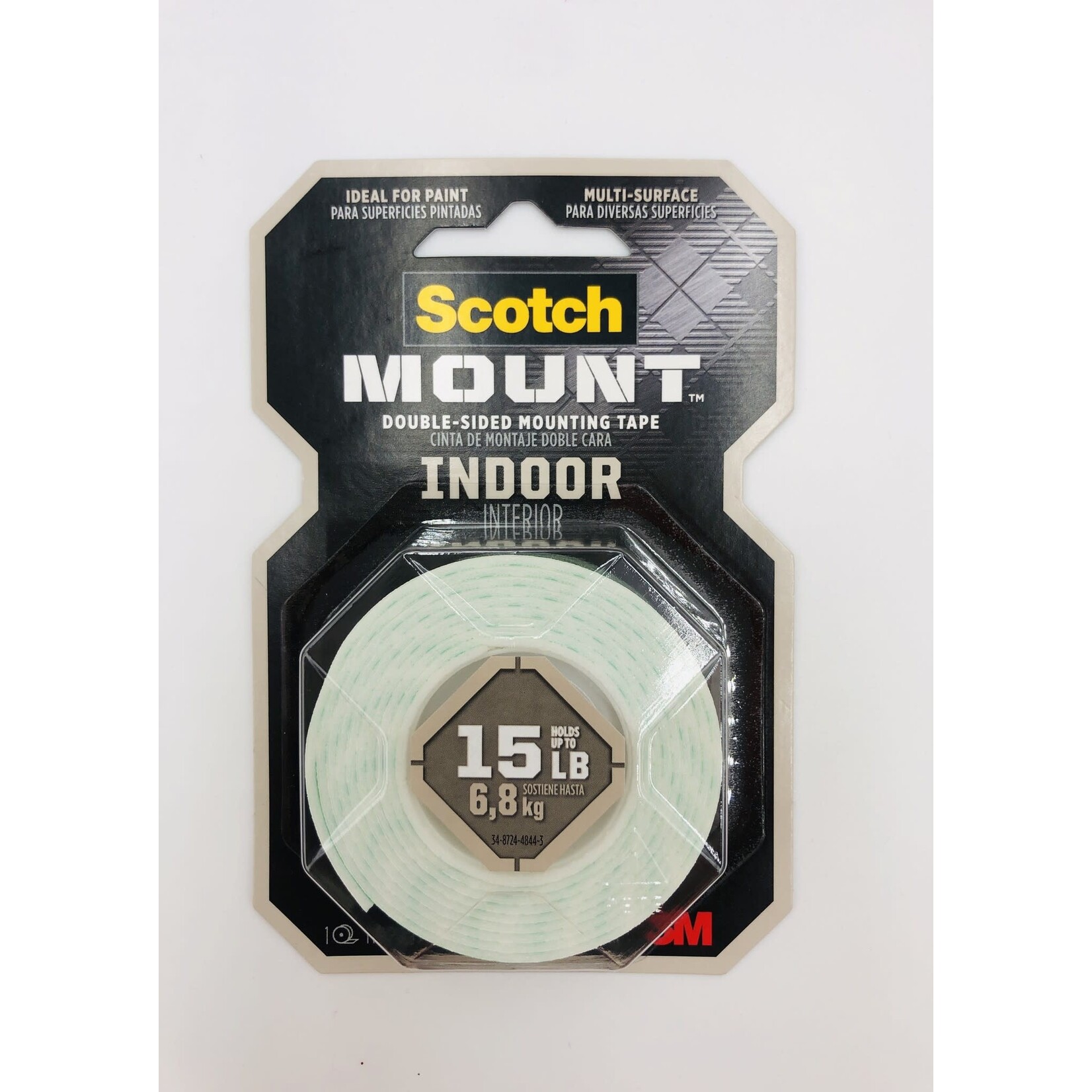 Scotch Mounting Tape Indoor 1 x 55 Inches Roll 15lb