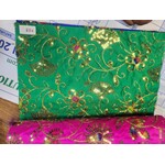 Flowers and Fans Lame Fabric - Pink (#10)