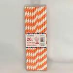Party Paper Straws 8 Inches 20pcs Orange