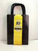 10CT Solid Color Favor Bag Black