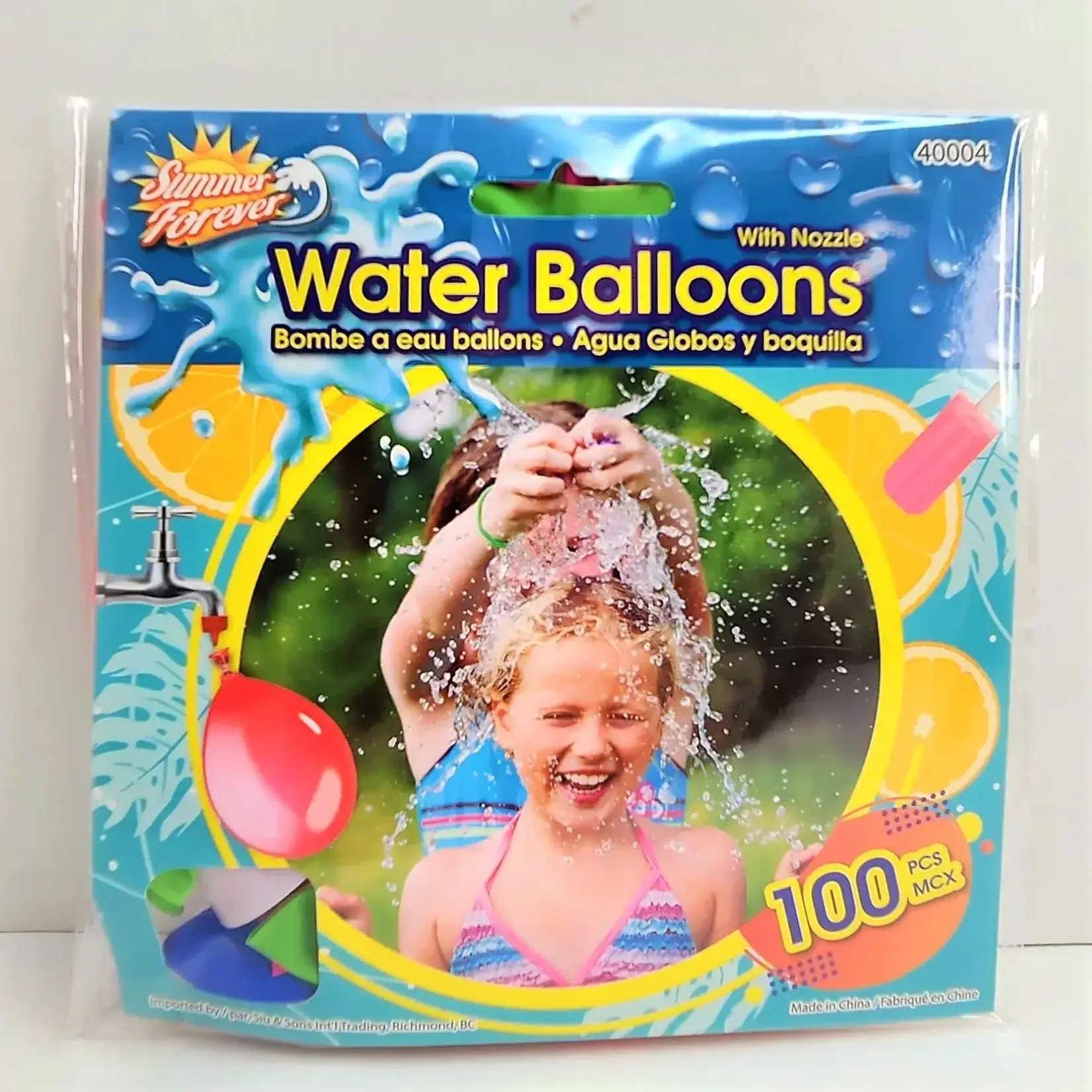 Waterbombs With Pump Filler Neon Colours Round 100CT