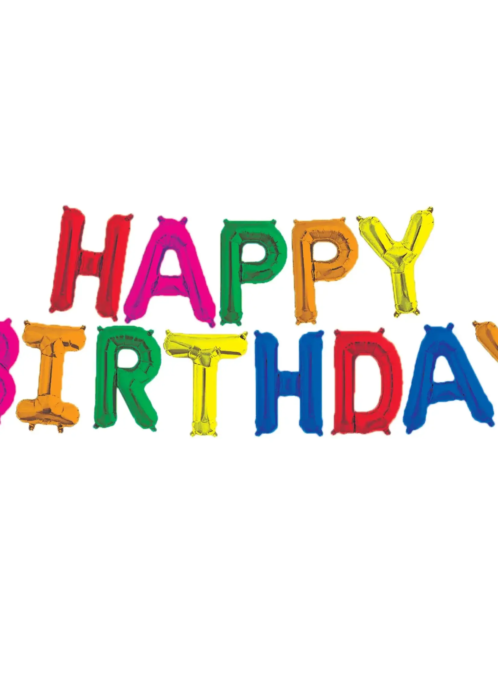16 inches Happy Birthday Foil Balloons Bunting Multi