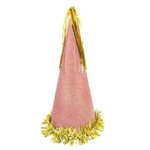 14" Glittery Hats With Fringe - Pink