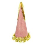 14" Glittery Hats With Fringe - Pink
