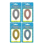 Fancy Glitter Numeral Candle #0 - Asst
