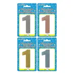 Fancy Glitter Numeral Candle #1 - Asst