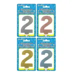 Fancy Glitter Numeral Candle #2 - Asst
