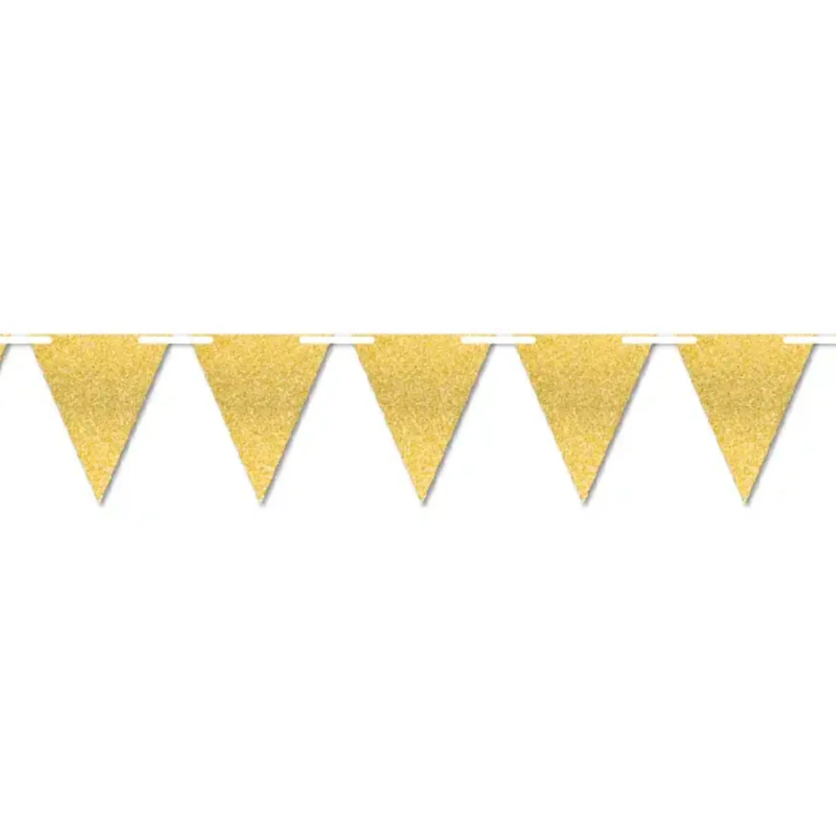 12 FT Pennant Banner Glitter - Gold
