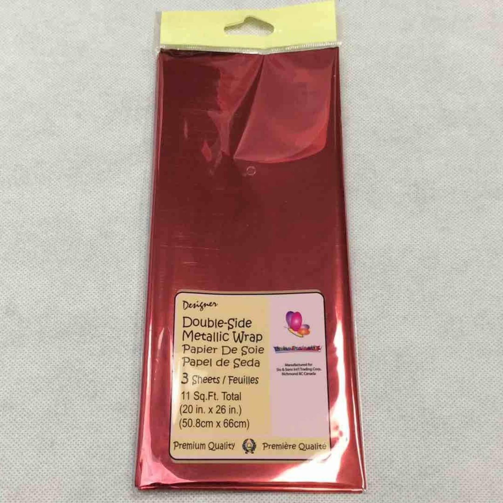 3CT 2 Sides Printed Metallic Tissue - Red