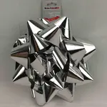 8" Jumbo Star Bow - Metallic Silver