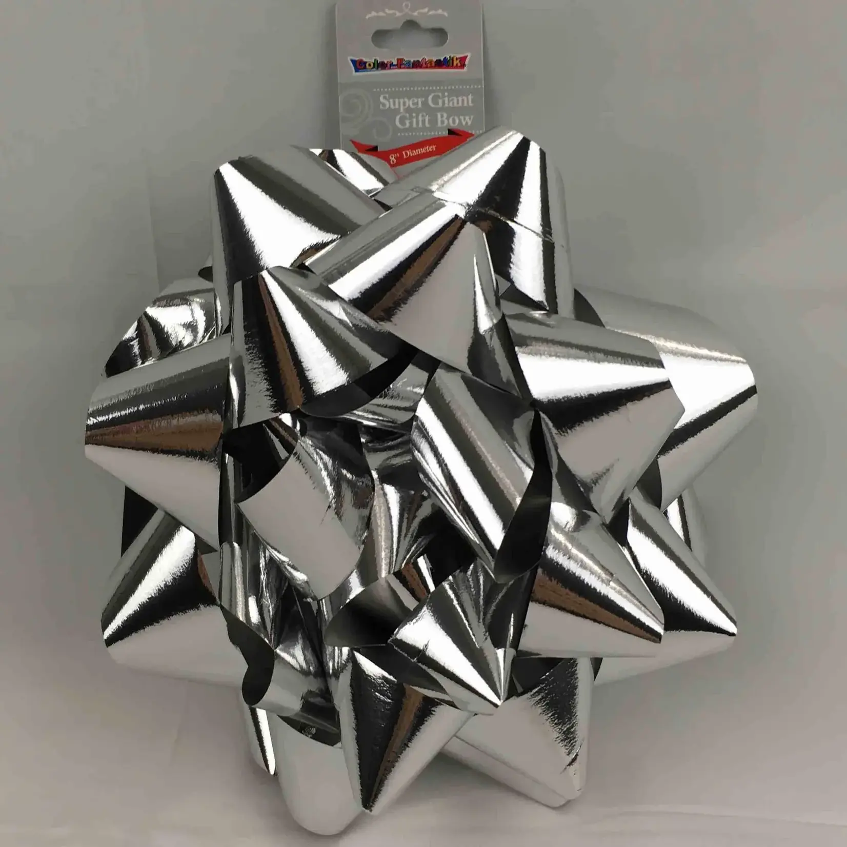 8" Jumbo Star Bow - Metallic Silver