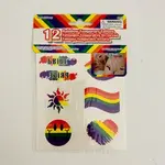 Rainbow Temp Tattoos 12Pcs