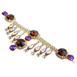 Crystal Motif Rivoli 157x57mm Dangle Topaz AB Gold Casing