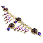 Crystal Motif Rivoli 157x57mm Dangle Purple AB Gold Casing
