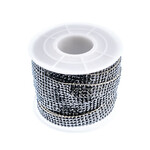 Glass Stone Trim Hot Fix 4 Rows 5M Jet