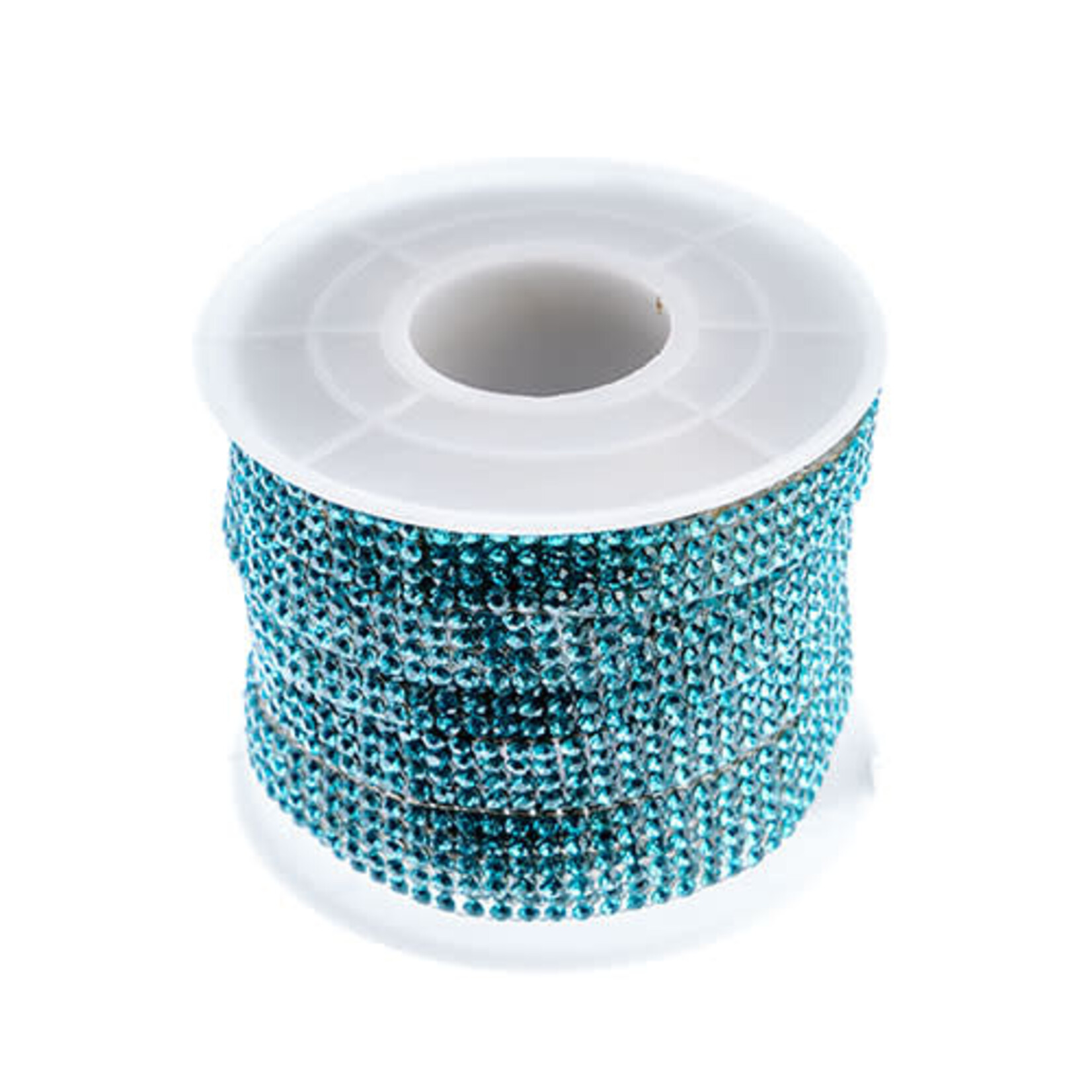 Glass Stone Trim Hot Fix 4 Rows 5M Aquamarine
