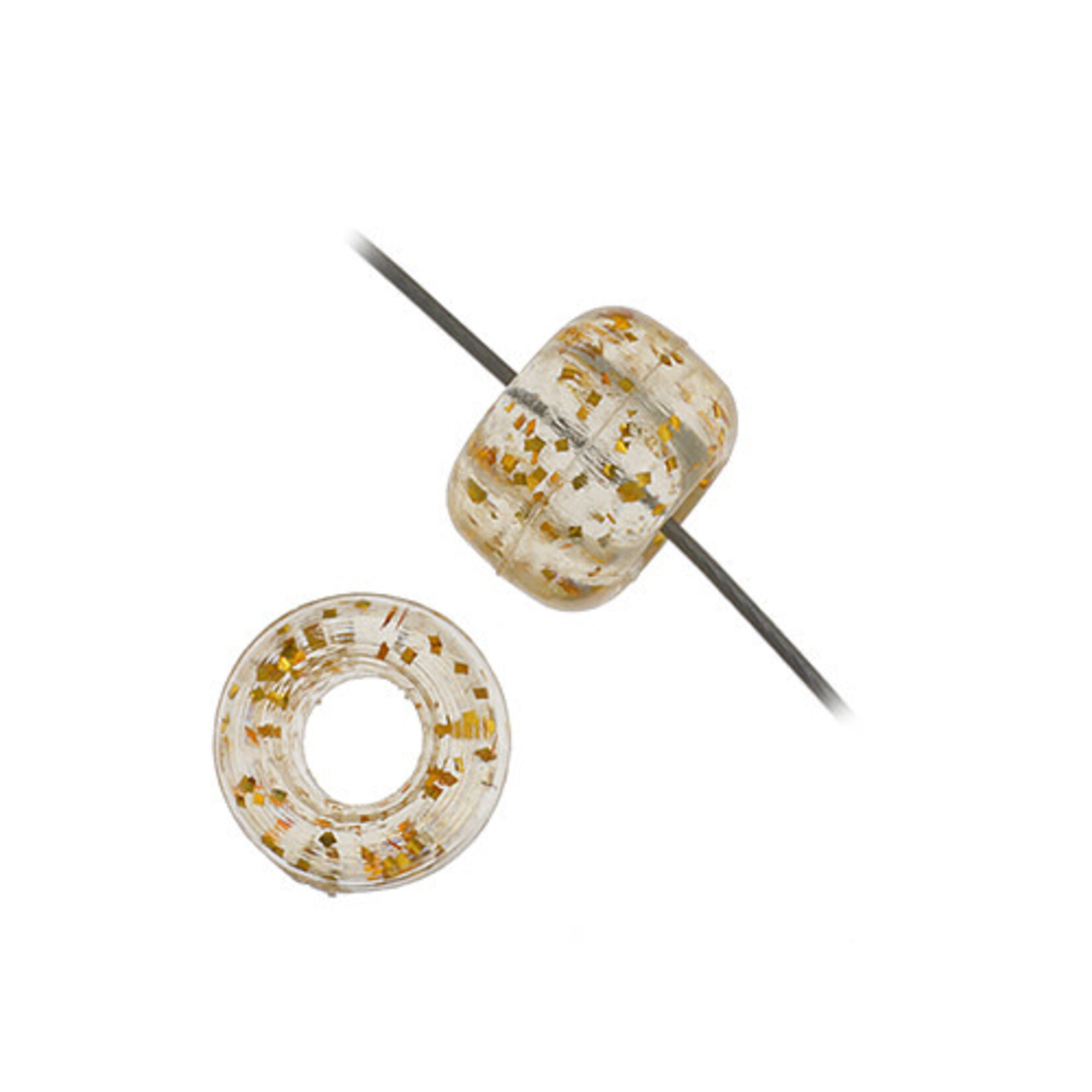 Crowbeads 9mm (1000pcs)  Gold Sparkle