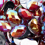 Acrylic Oval Flat Back Rhinestones 18x13mm Red AB 200pcs