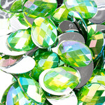 Acrylic Oval Flat Back Rhinestones 18x13mm Peridot AB 200pcs