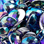 Acrylic Oval Flat Back Rhinestones 18x13mm Purple AB 200pcs