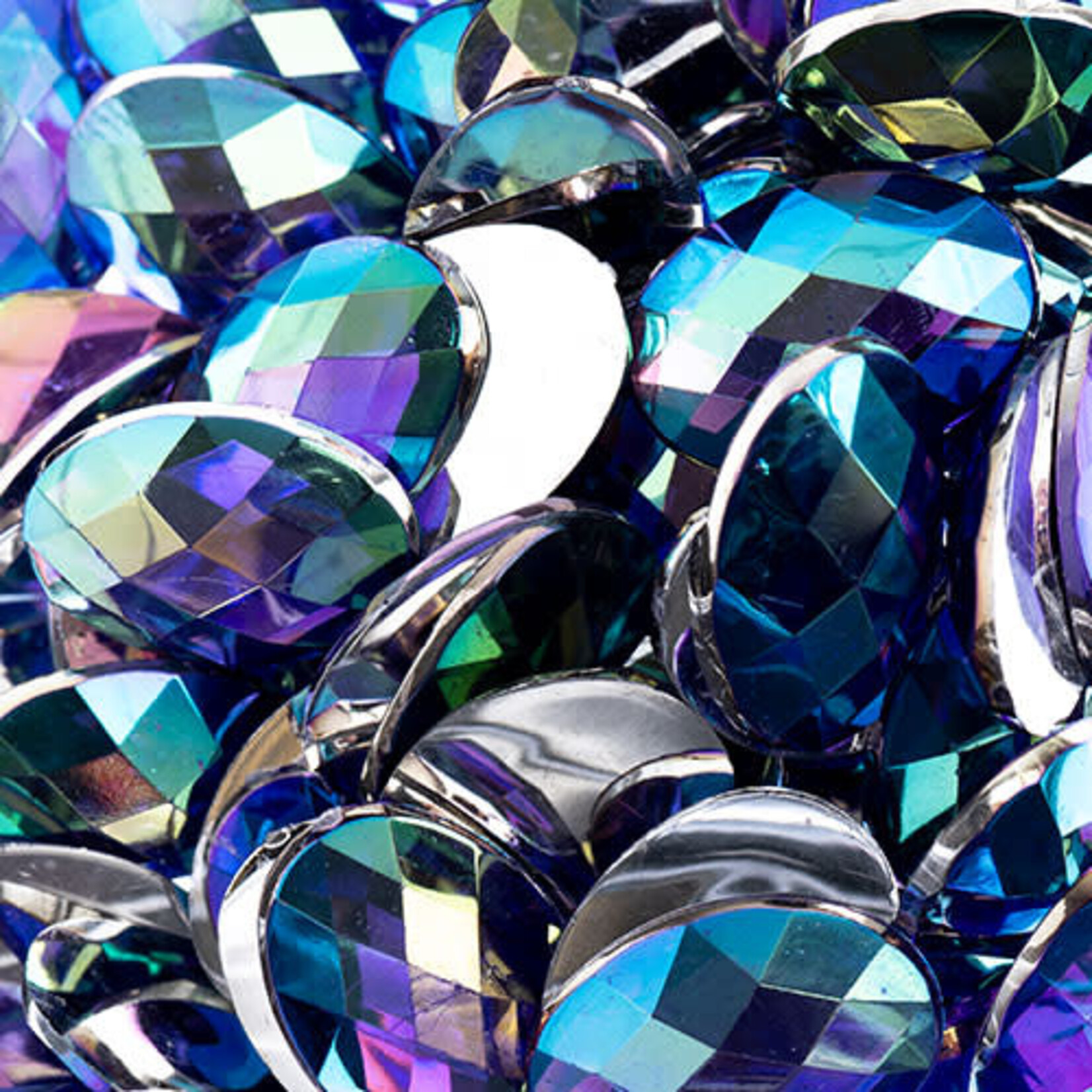 Acrylic Oval Flat Back Rhinestones 18x13mm Purple AB 200pcs