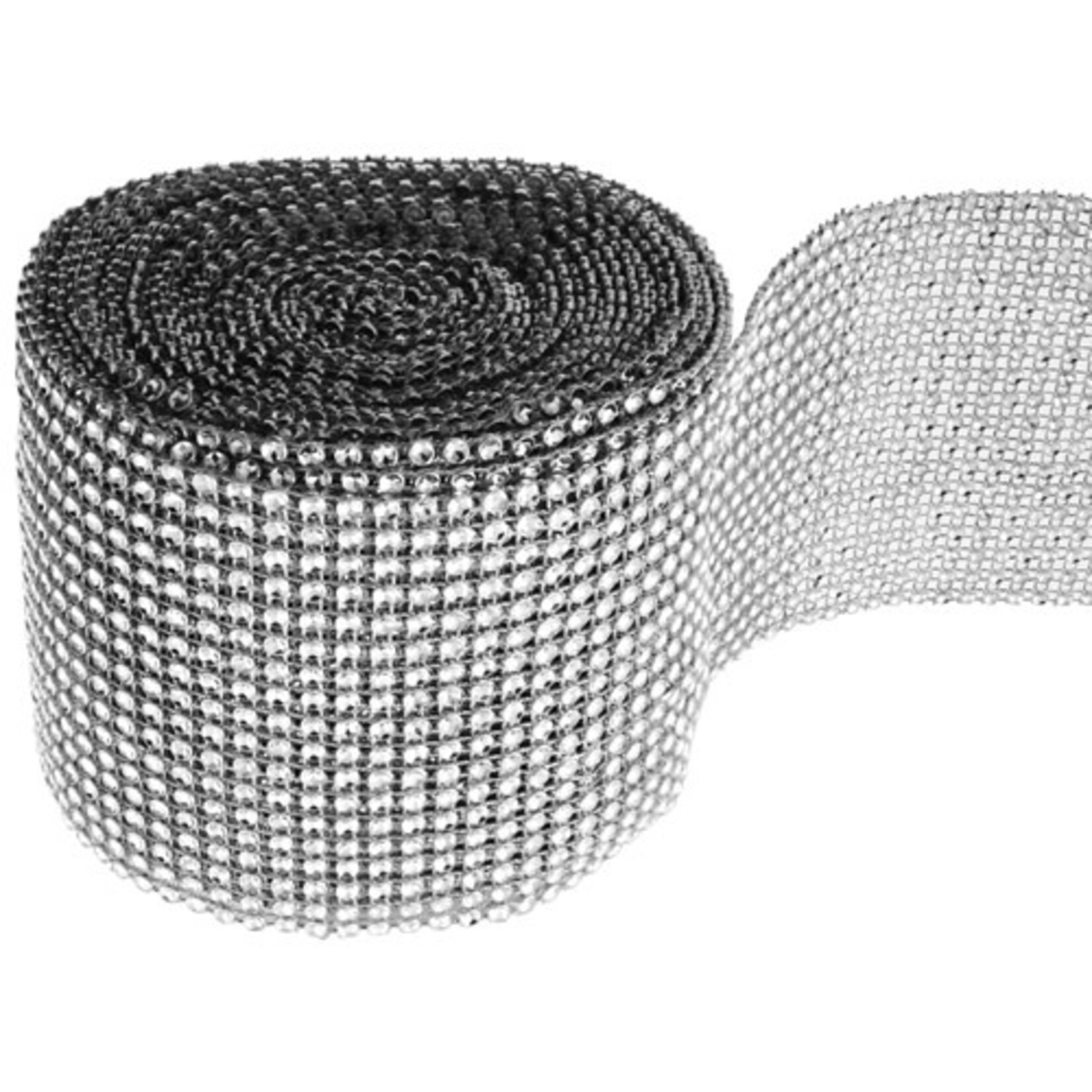 Plastic Mesh Diamond Cut Round 5mm Cup 18Row - Silver