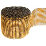 Plastic Mesh Diamond Cut Round 5mm Cup 18row - Gold