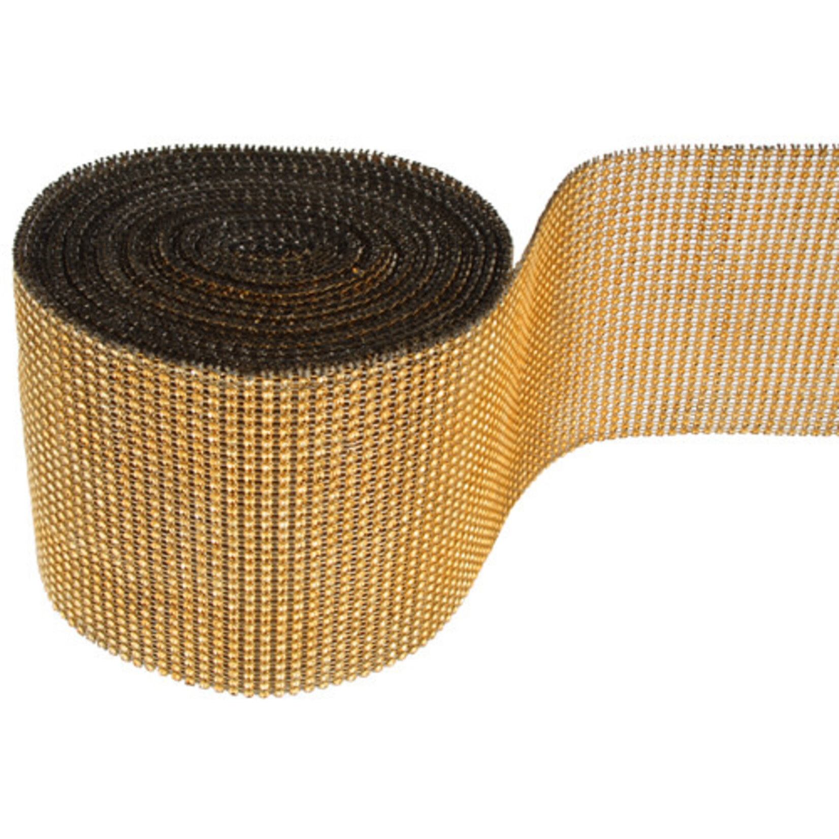 Plastic Mesh Diamond Cut Round 3mm Cup 30row - Gold