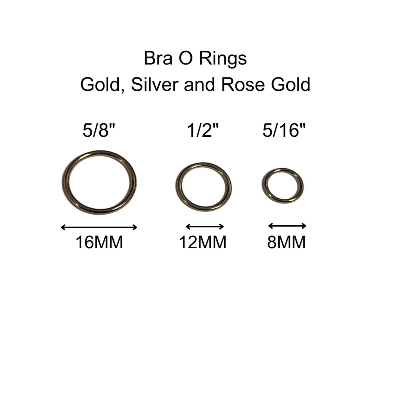 BRA O-RINGS (8MM) 5/16 INCH (100PCS/PACK) - GOLD