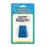 12Ct Blue Printed Birthday Candle With Sign