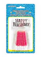 Pink Printed Birthday Candle With Sign