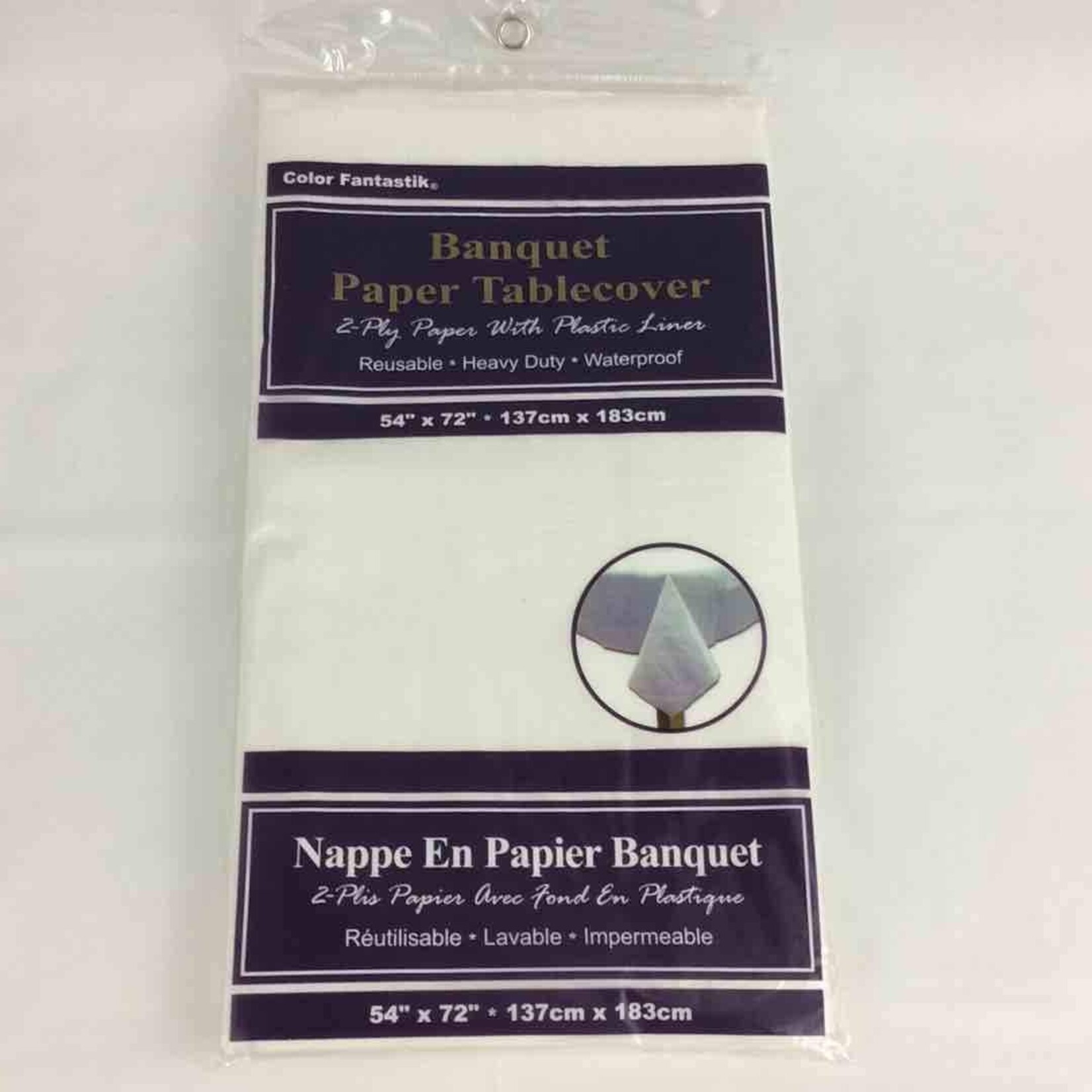 Banquet Tablecover White 54 Inches X 72 Inches