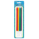 Birthday Candles with Holders Assorted Colours 12 pieces