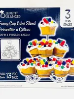 Fancy Cup Cake Stands Silver 9X9X2.625 Inches