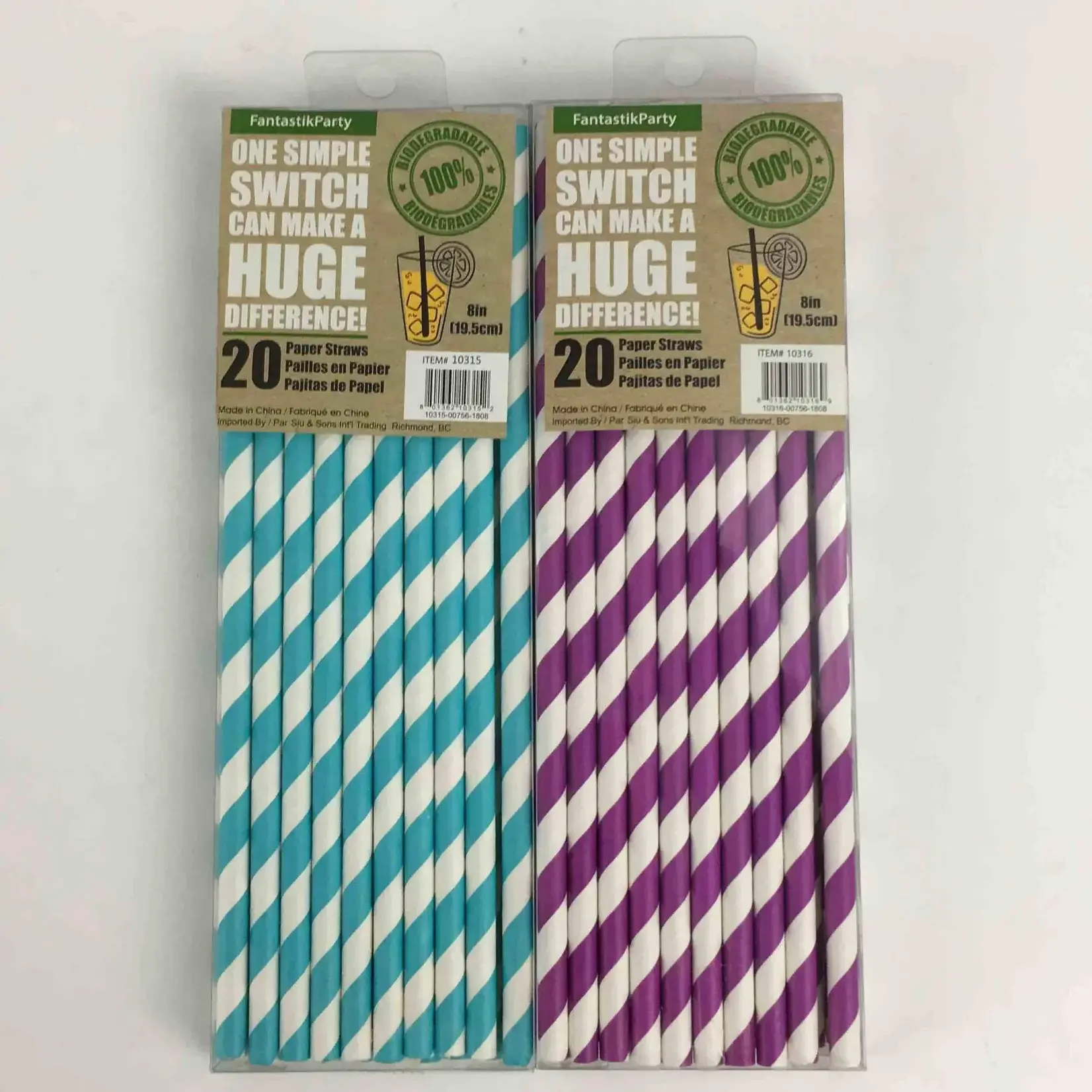 Party Paper Straws 20cm 20pcs  Fashion Asst