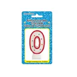 Singing Numerical Birthday Candle Red 0