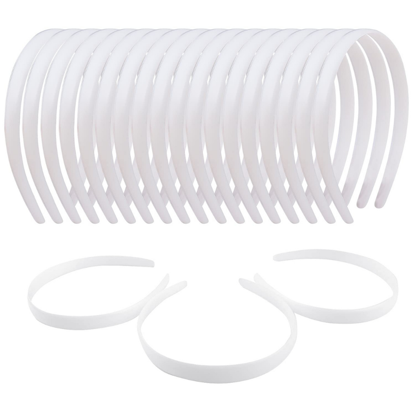 Hair Bands Plastic Without Teeth White