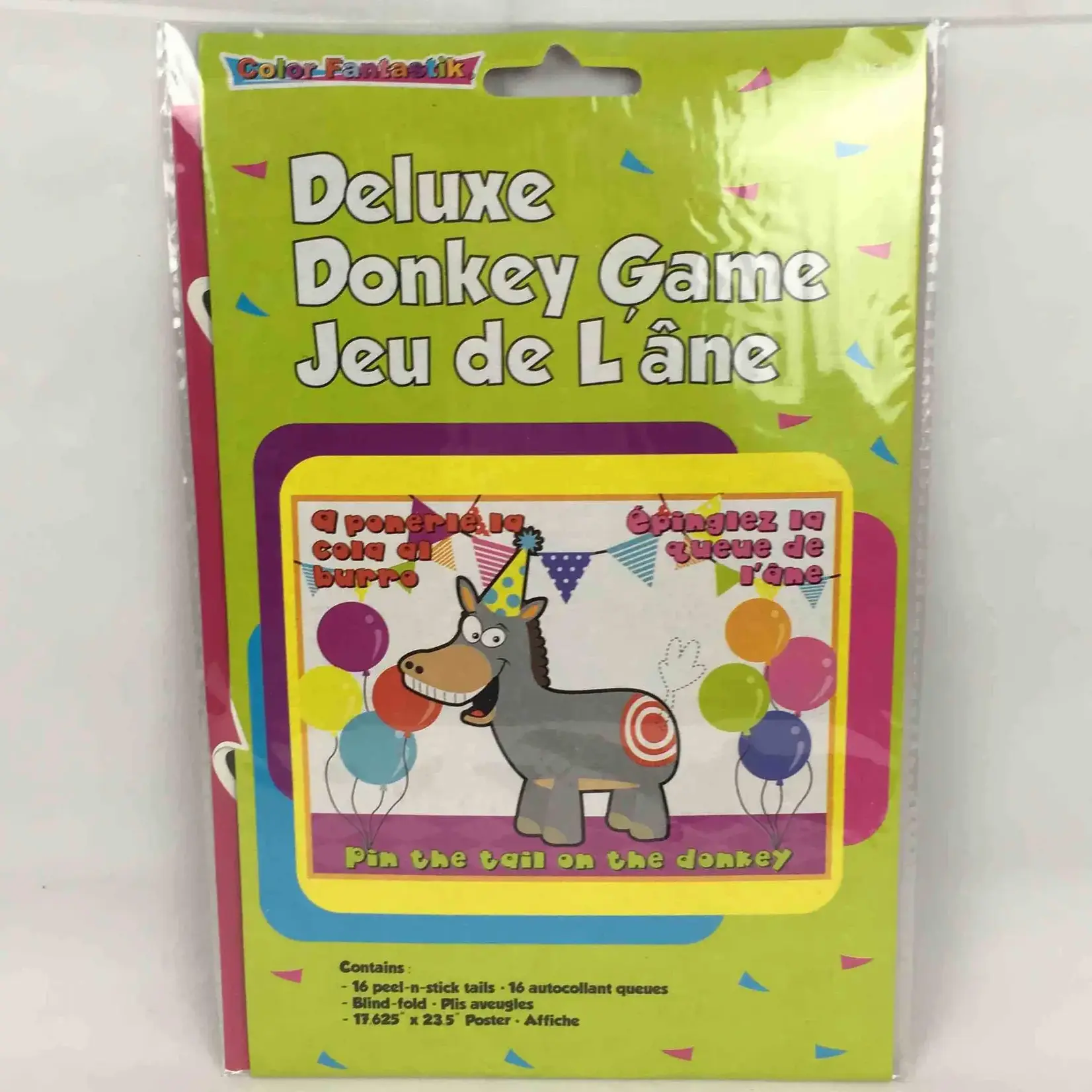 Deluxe Pin The Tail Donkey Game 17.625 X 23.5 Inches