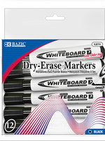 Bazic Bazic Chisel Tip Dry-Erase Markers (Whiteboard) - Black