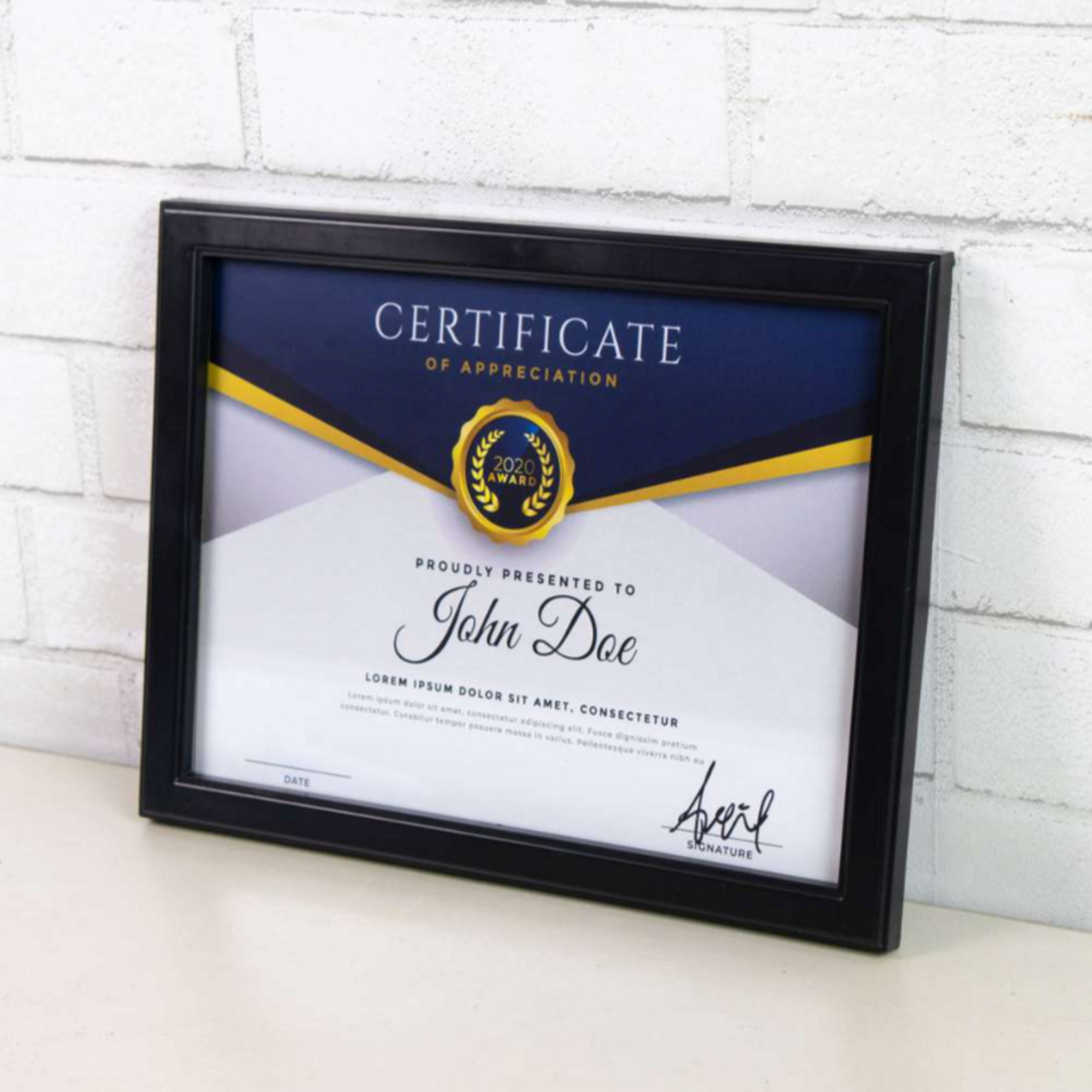 Bazic Bazic Multipurpose Document Frame W/Glass Cover 8.5" x 11"