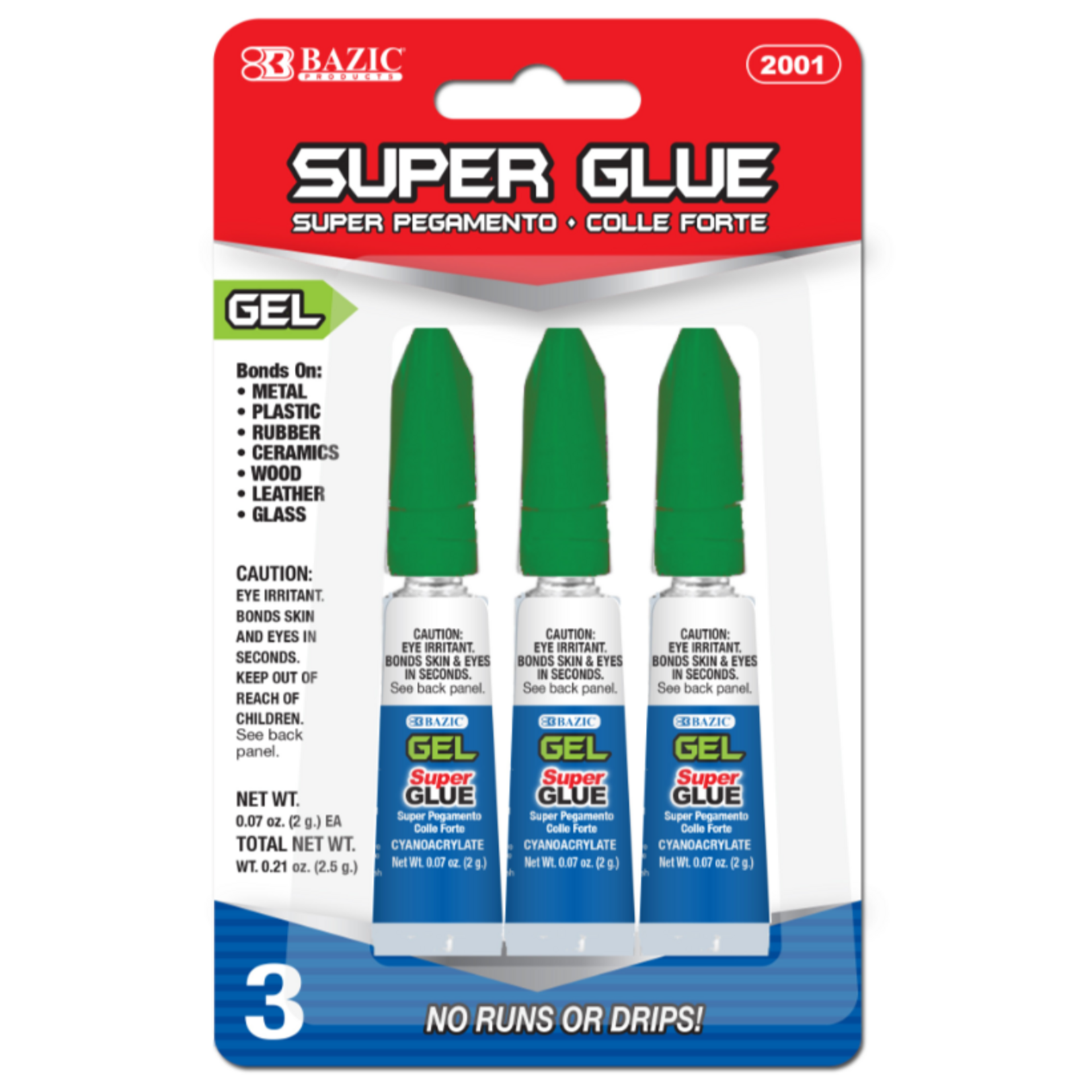 Bazic Bazic Super Glue Gel 0.07oz (3/Pack)