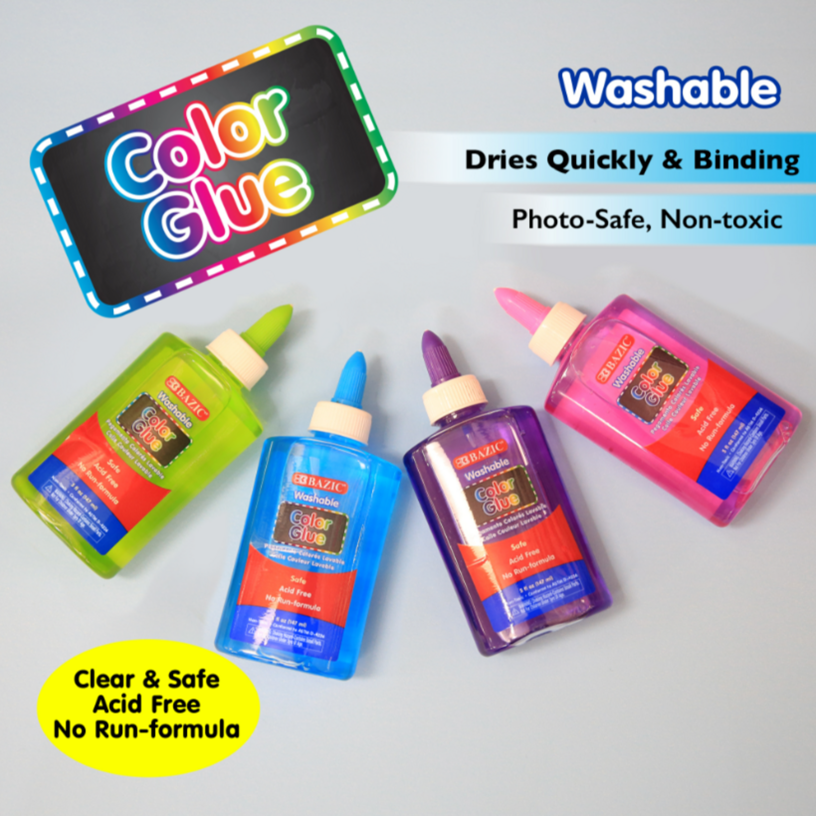 Bazic Bazic Washable Clear Color School Glue 147ml
