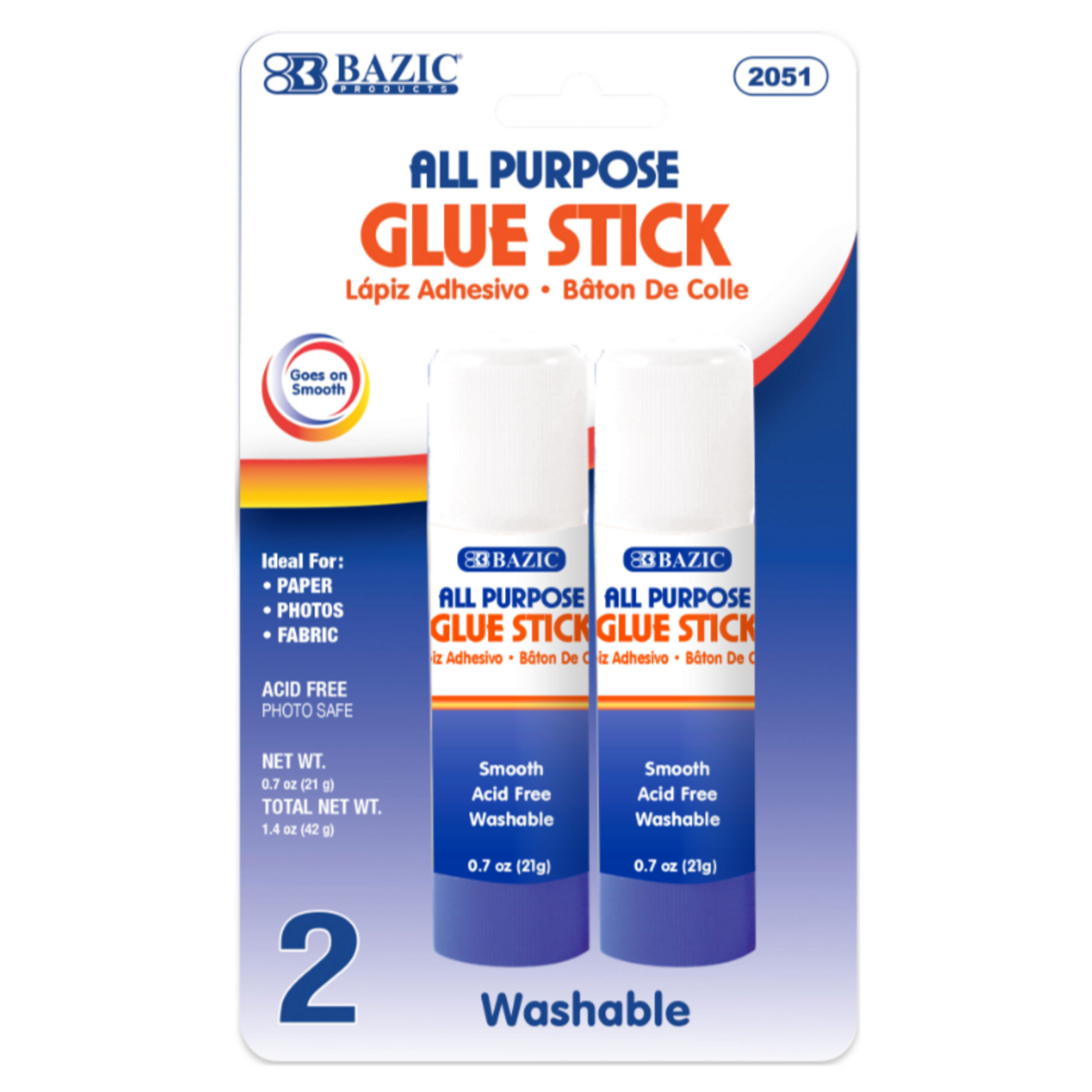 Bazic Premium Glue Stick 21g (2/Pk)